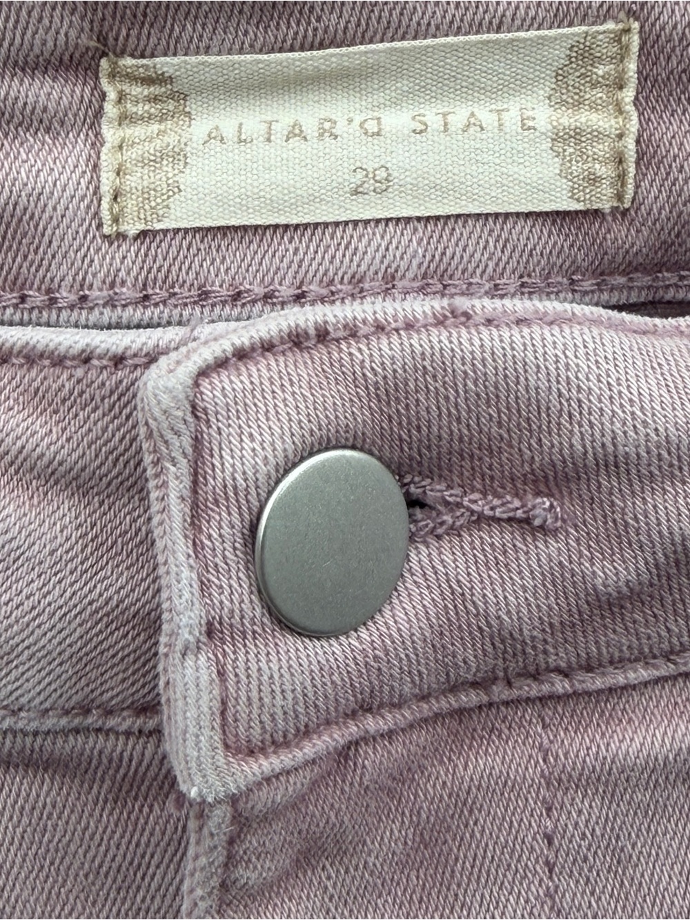 Altar'd State Flares Bell Bottoms Stretch Pants Women Size 29 Pink Zip Fly 29x33 - Picture 4 of 10
